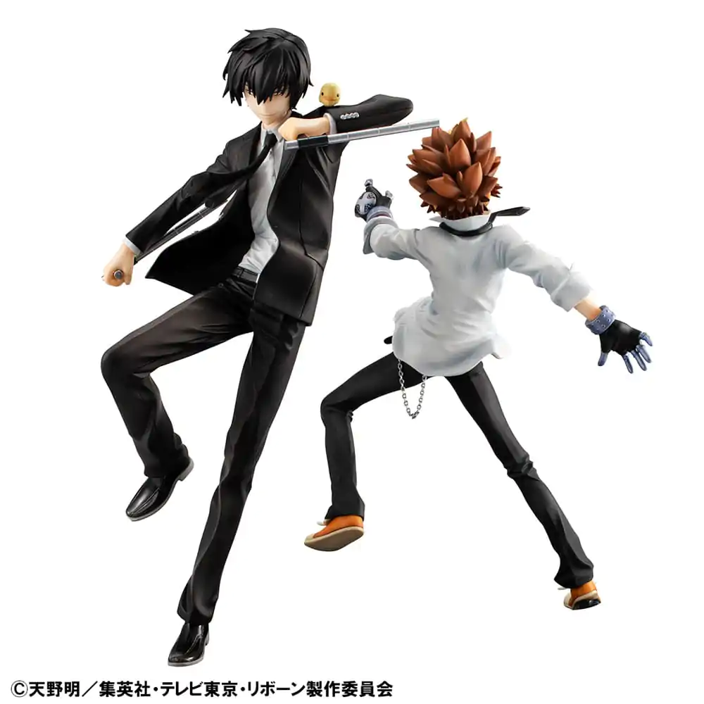 Katekyo Hitman Reborn! G.E.M. Series PVC Statue Tsunayoshi Sawada &amp; Kyoya Hibari &amp; Reborn Set 21 cm product photo
