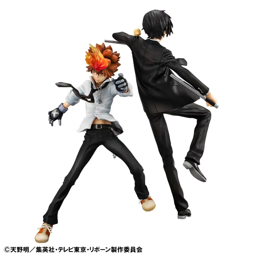 Katekyo Hitman Reborn! G.E.M. Series PVC Statue Tsunayoshi Sawada &amp; Kyoya Hibari &amp; Reborn Set 21 cm product photo