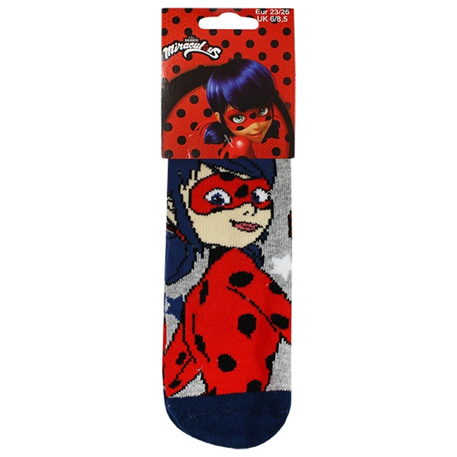 Miraculous: Tales of Ladybug & Cat Noir Adventures Grey Kid Thick Anti-Slip Socks 31/34 product photo