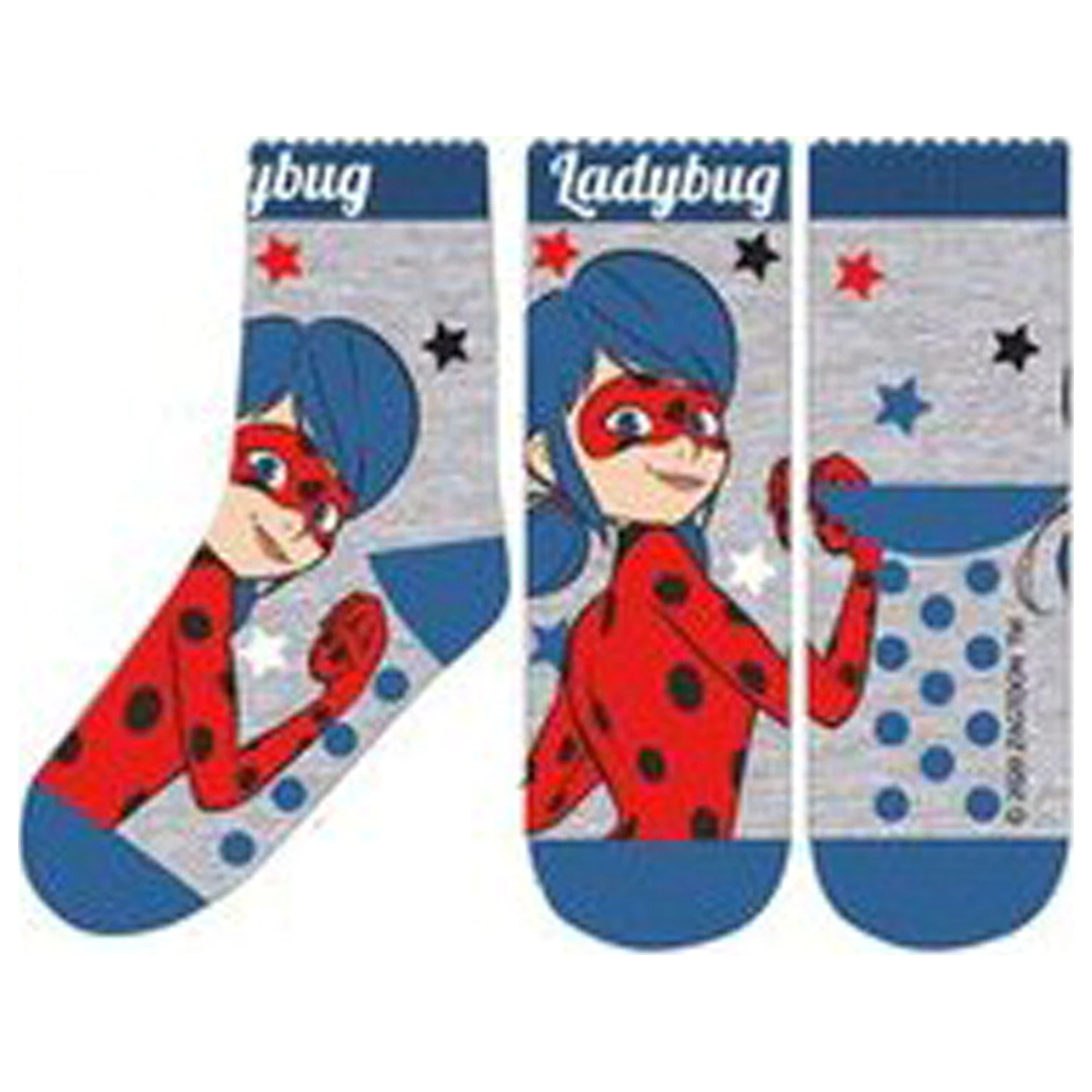 Miraculous: Tales of Ladybug & Cat Noir Adventures Grey Kid Thick Anti-Slip Socks 31/34 product photo