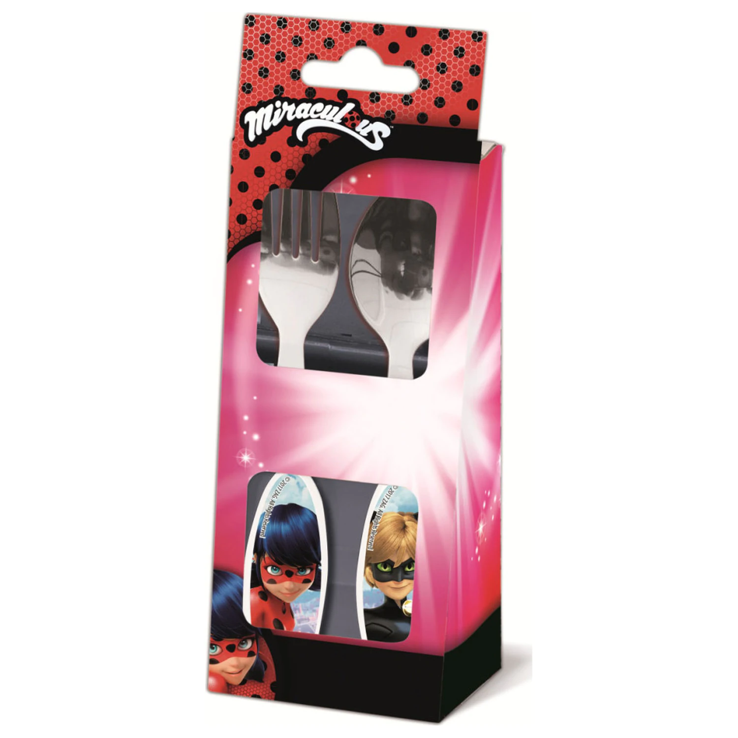 Miraculous Ladybug and Cat Noir Adventures Heroes Metal Cutlery Set - 2 Pieces product photo