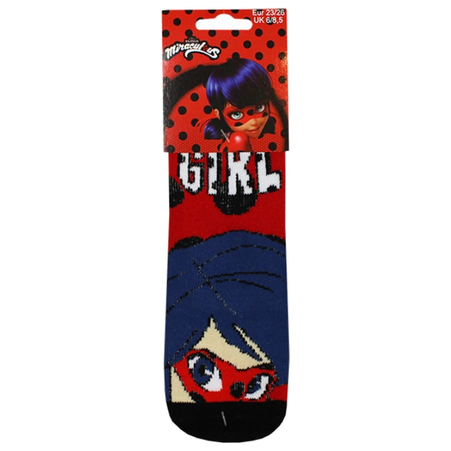 Miraculous: Tales of Ladybug & Cat Noir Adventures Red Hero Kids Thick Non-slip Socks 23/26 product photo