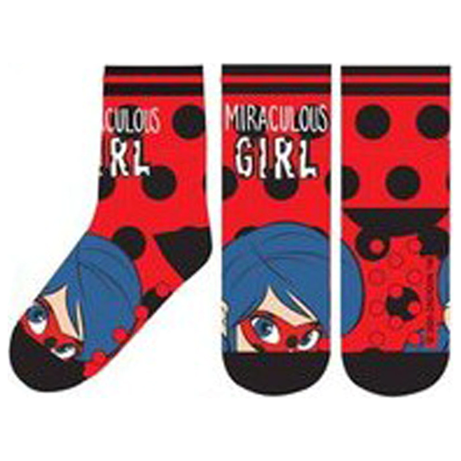 Miraculous: Tales of Ladybug & Cat Noir Adventures Red Hero Kids Thick Non-slip Socks 23/26 product photo