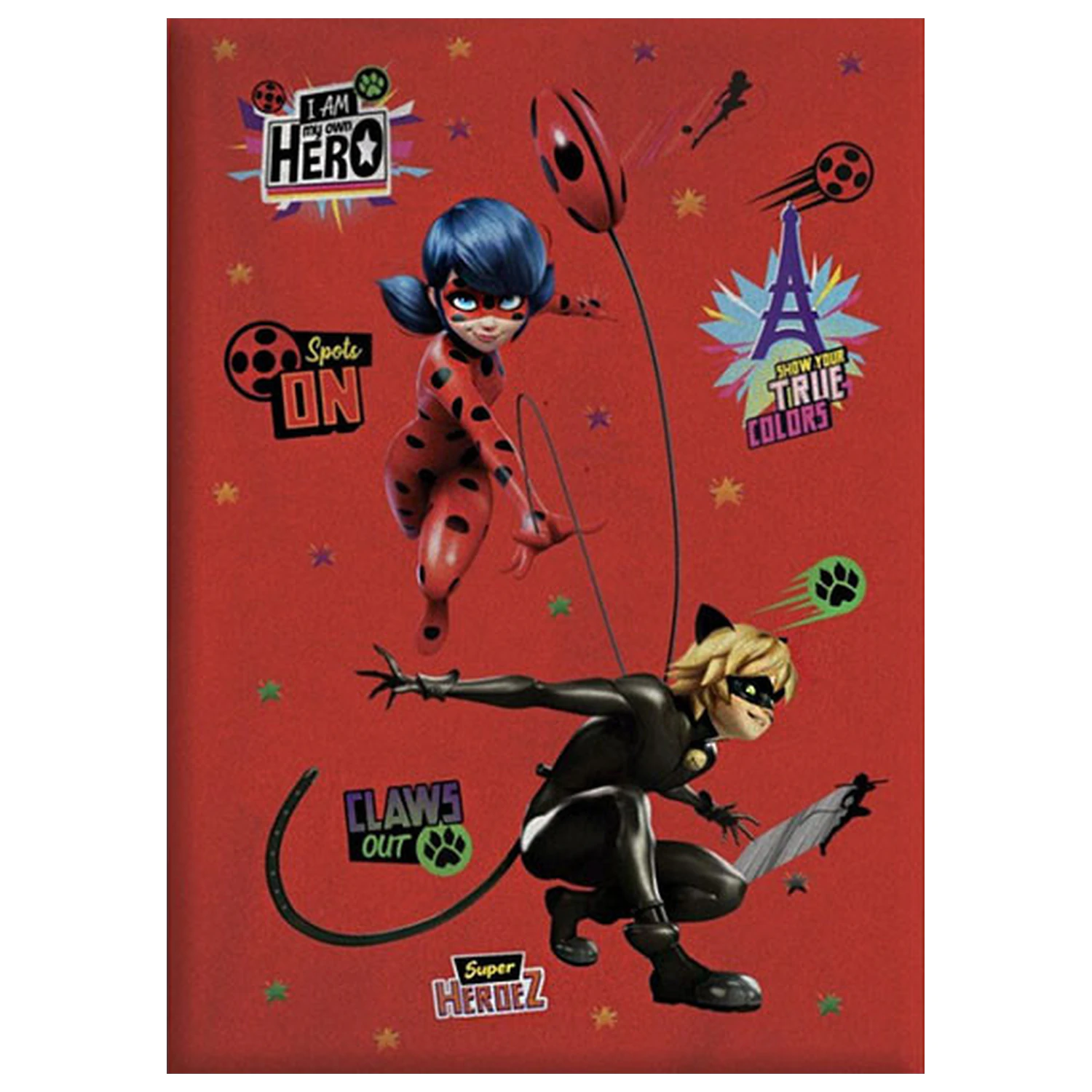 Miraculous Ladybug and Cat Noir Adventures Spots On Fleece Blanket product photo