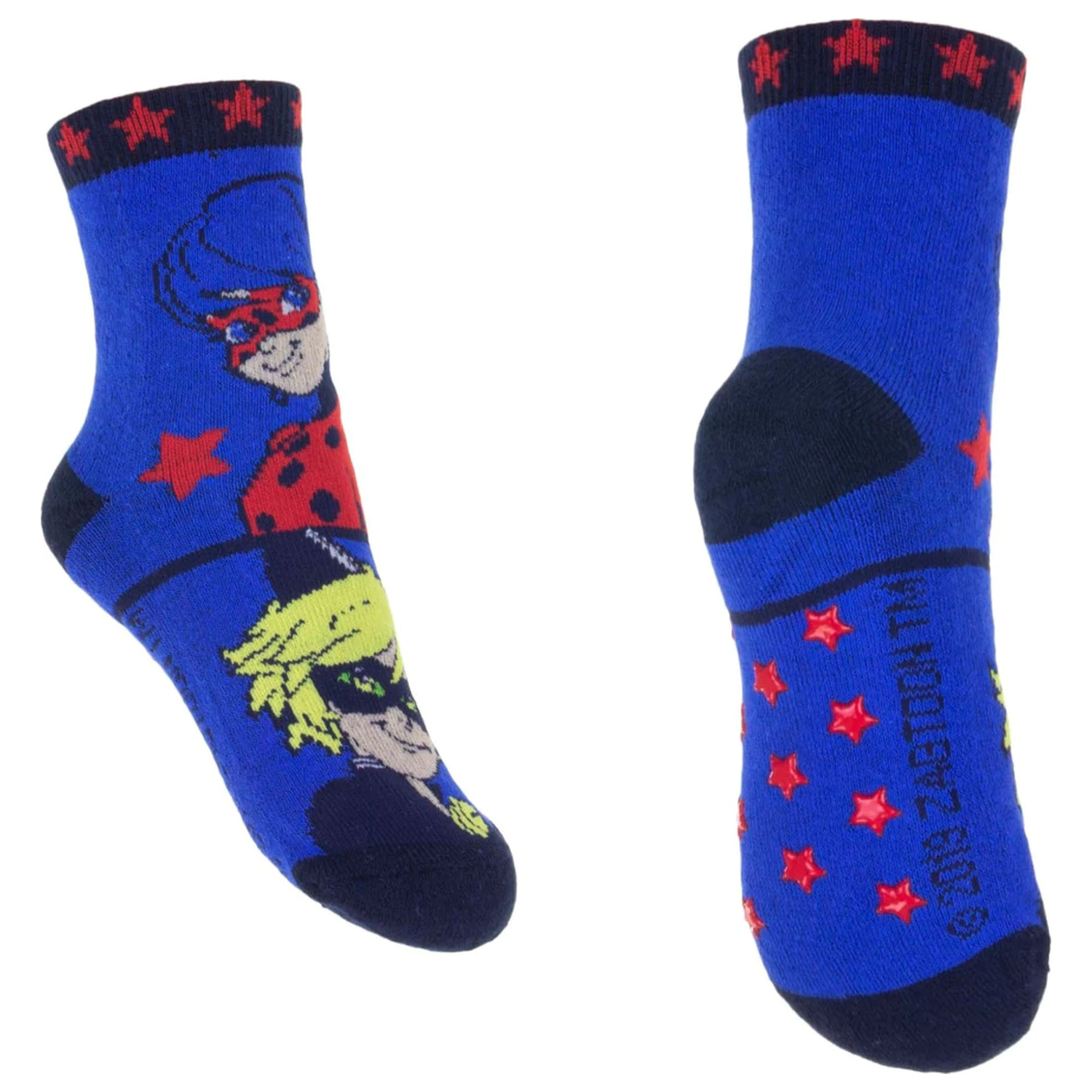 Miraculous Ladybug and Cat Noir Adventures Stars Kids Thick Anti-Slip Socks 27/30 product photo