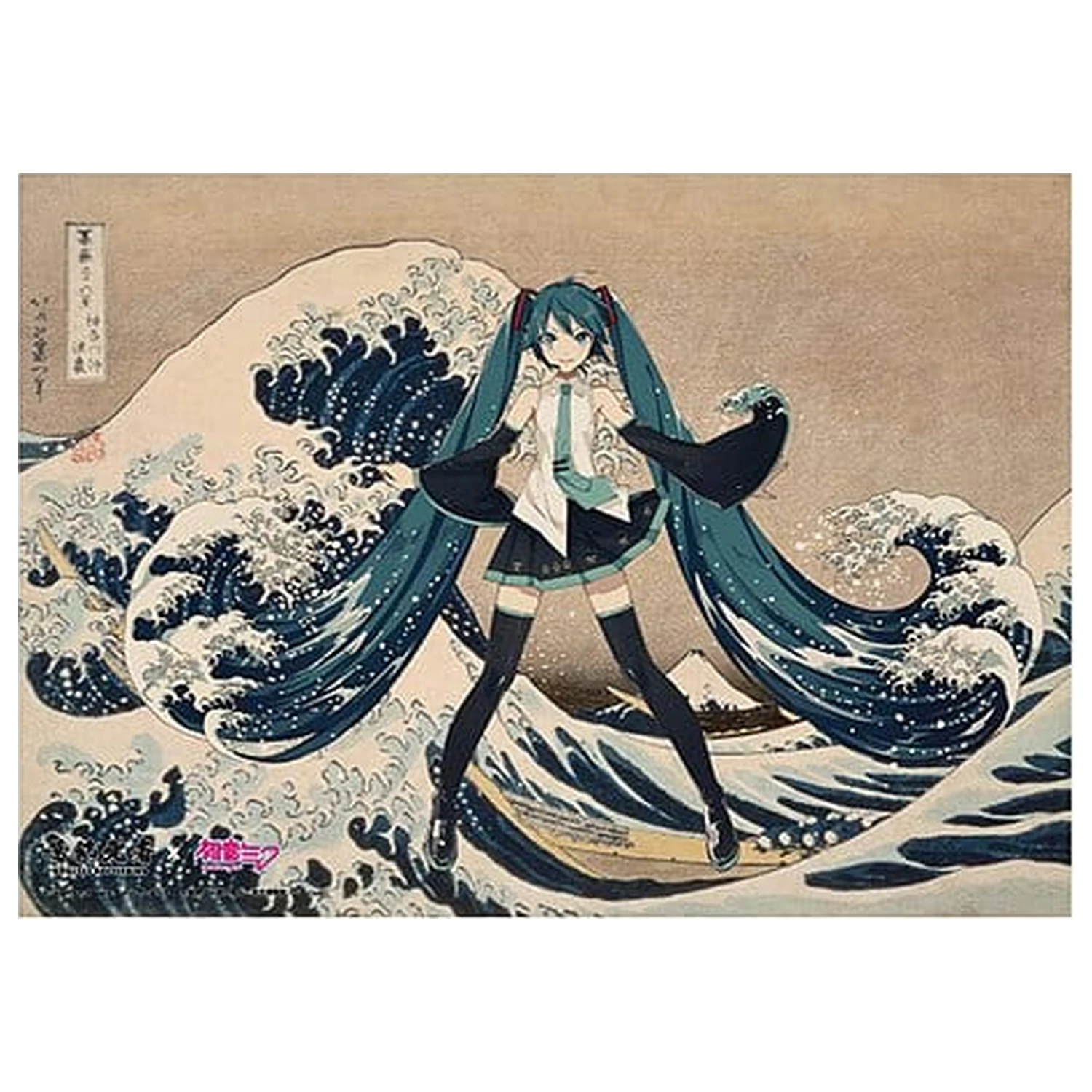 Katsushika Hokusai x Hatsune Miku Acrylic Panel Thirty-six Views of Mount Fuji The Great Wave off Kanagawa 30 cm product photo