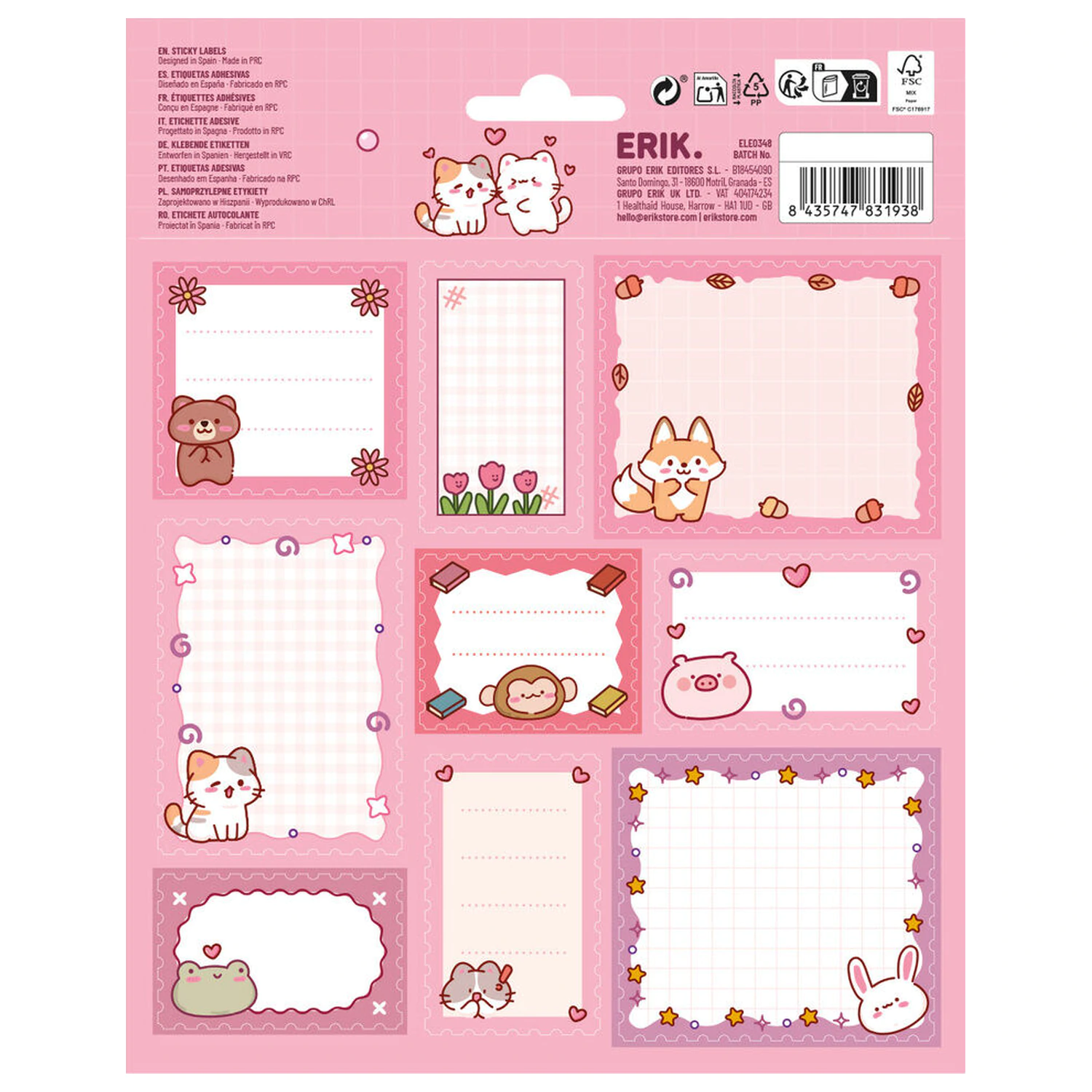 Kawaii adhesive labels product photo