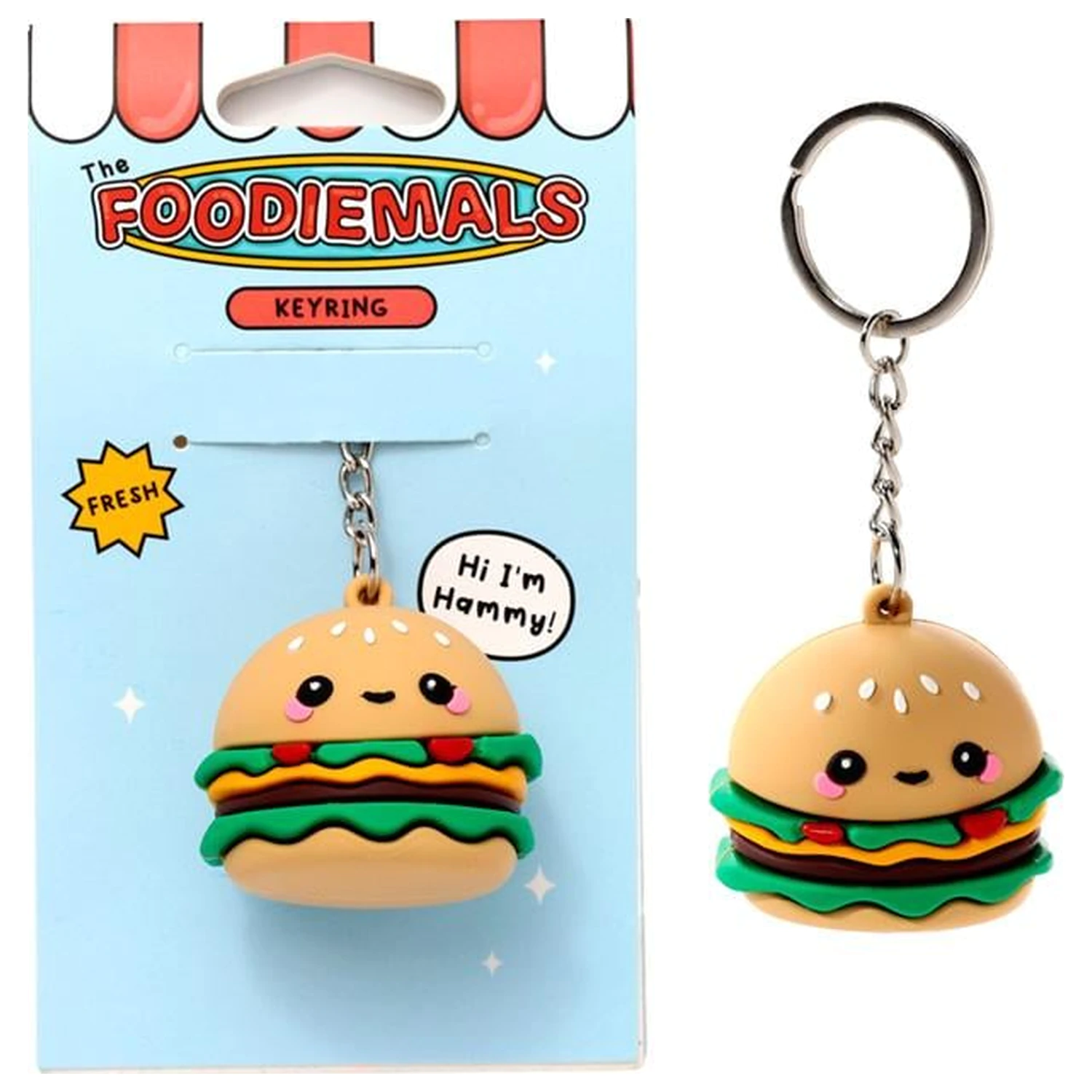 KAWAII Hammy the Burger PVC 3D Keychain product photo