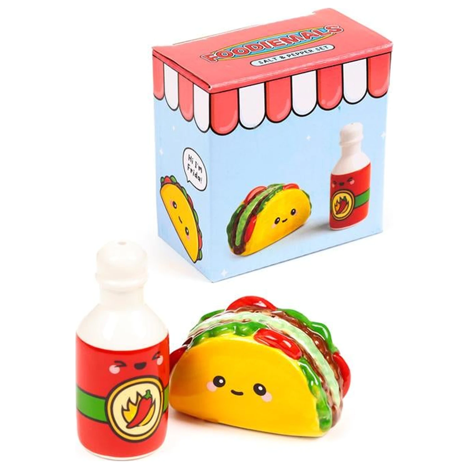 Kawaii Taco & Sauce Salt and Pepper Shakers Set product photo