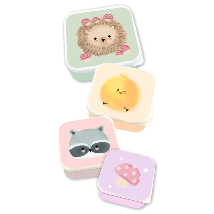 Kawanimals Forest set 4 tupperware product photo