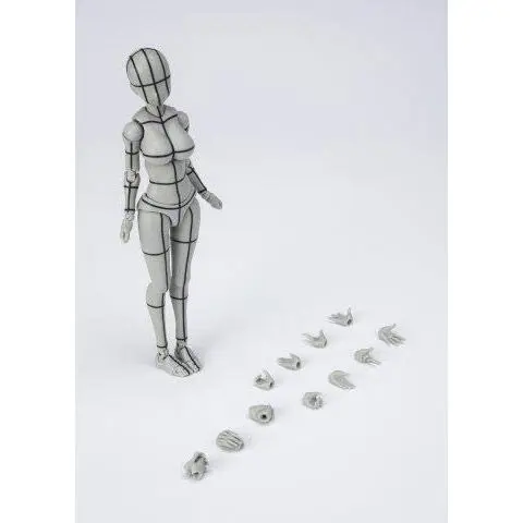S.H. Figuarts Body Chan Action Figure Kentaro Yabuki Wireframe Gray Color Version 14 cm product photo