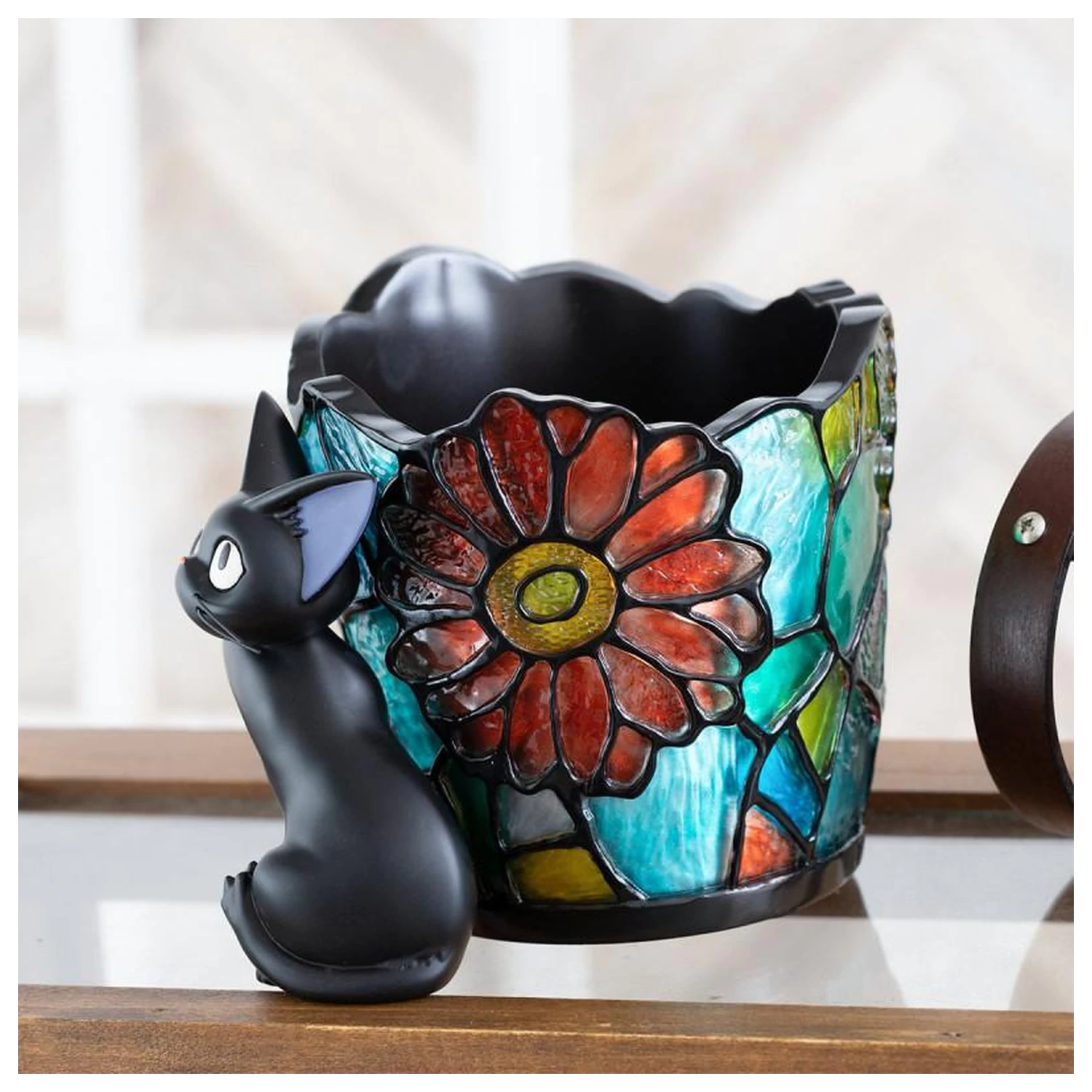 Kiki's Delivery Service Jiji Stained Glass Planter Diorama 18.5 cm product photo
