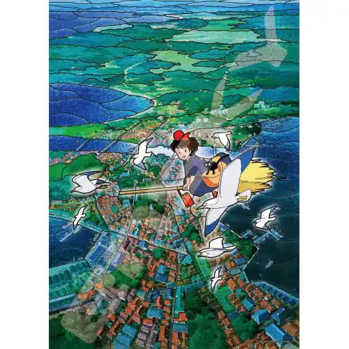 Kiki's Delivery Service Jigsaw Puzzle Stained Glass Koriko City's Sky (500 pieces) termékfotó