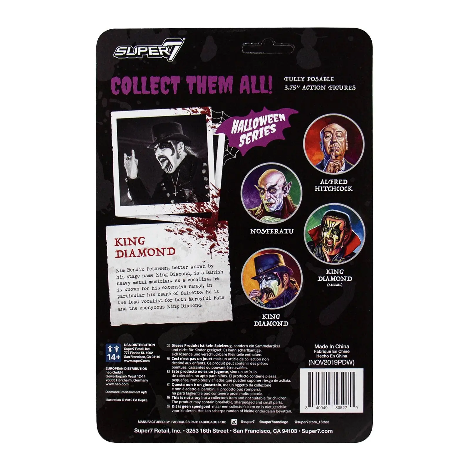 King Diamond ReAction Action Figure Top Hat 10 cm product photo