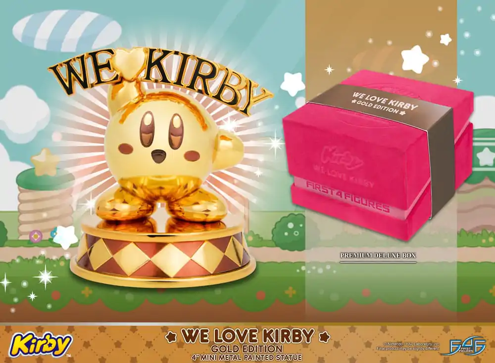 Kirby DieCast Statue We Love Kirby Gold Edition 10 cm termékfotó