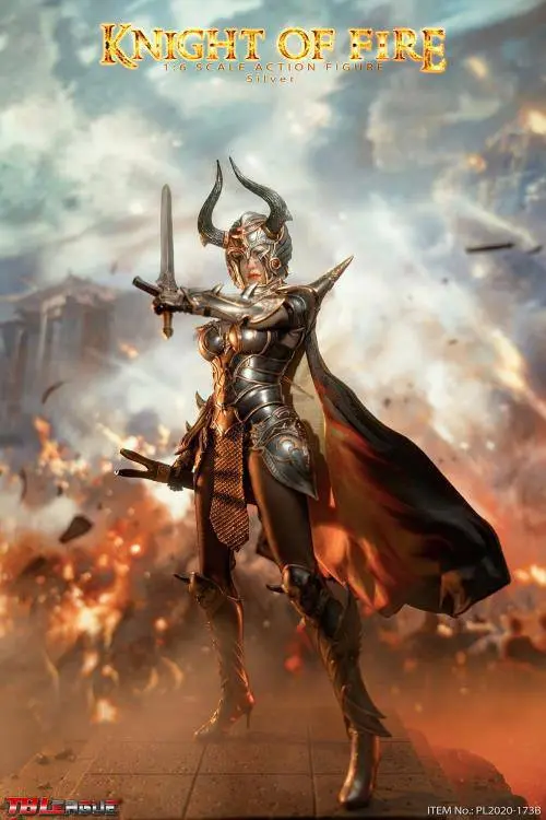 Knight of Fire Action Figure 1/6 Silver Edition 30 cm product photo