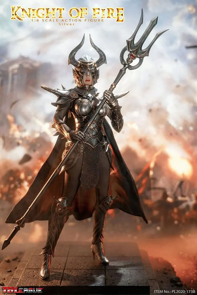 Knight of Fire Action Figure 1/6 Silver Edition 30 cm product photo