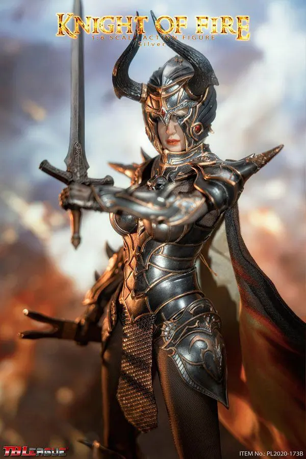 Knight of Fire Action Figure 1/6 Silver Edition 30 cm product photo