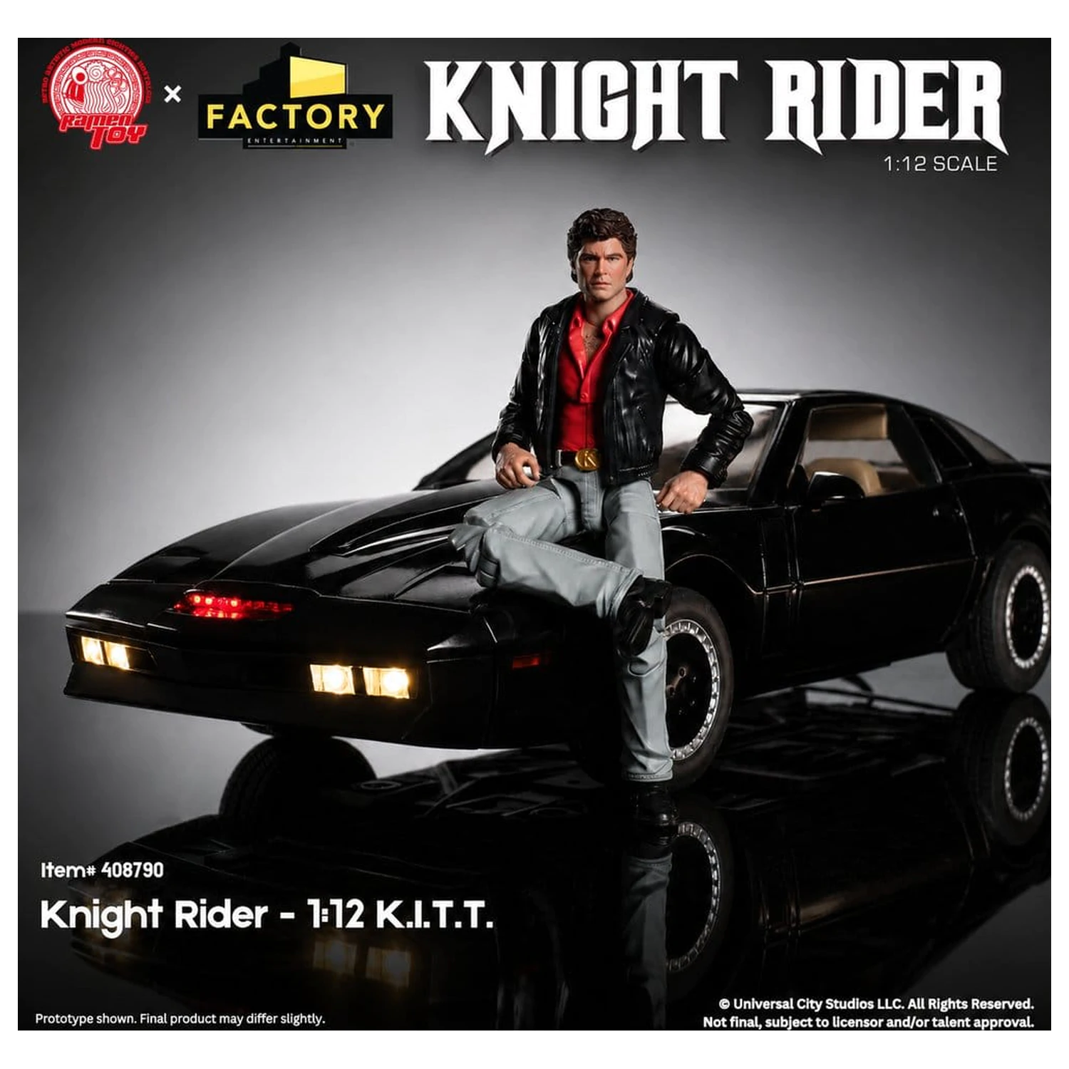 Knight Rider Action Figure 1/12 K.I.T.T. with Michael Knight product photo