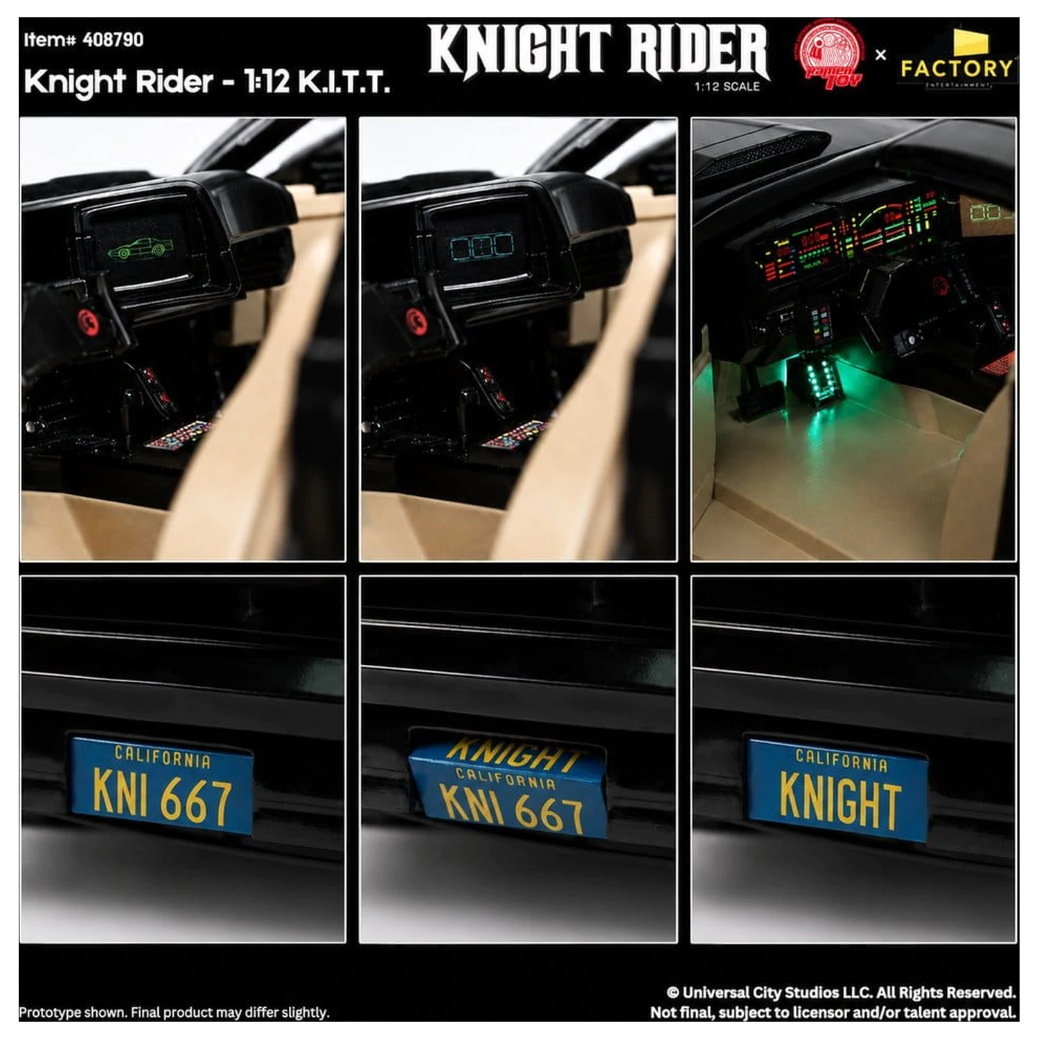 Knight Rider Action Figure 1/12 K.I.T.T. with Michael Knight product photo