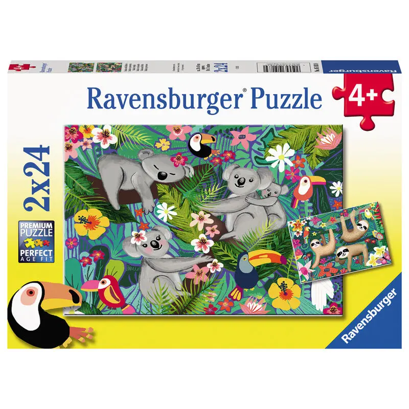 Koalas and sloths puzzle 2x24pcs product photo