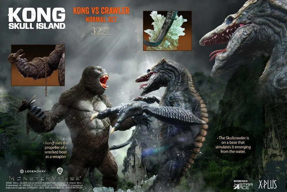 Kong Skull Island Deform Real Series Statues Kong vs Skull Crawler Normal Version 32 cm product photo