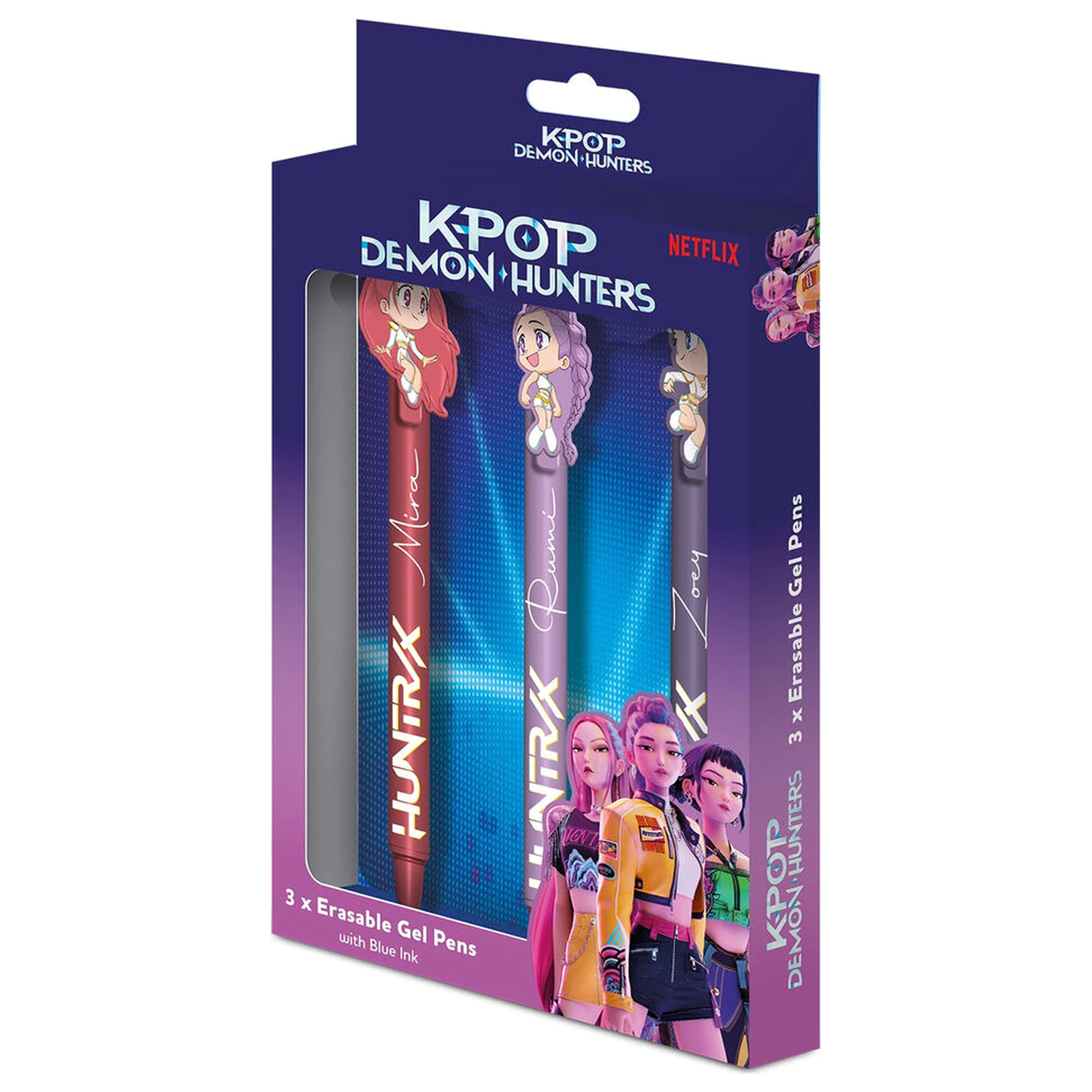 KPop Demon Hunters pack 3 erasable pens product photo
