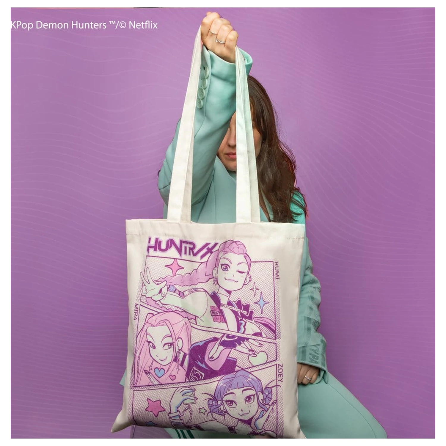 KPop Demon Hunters Tote Bag A battle for the fans product photo