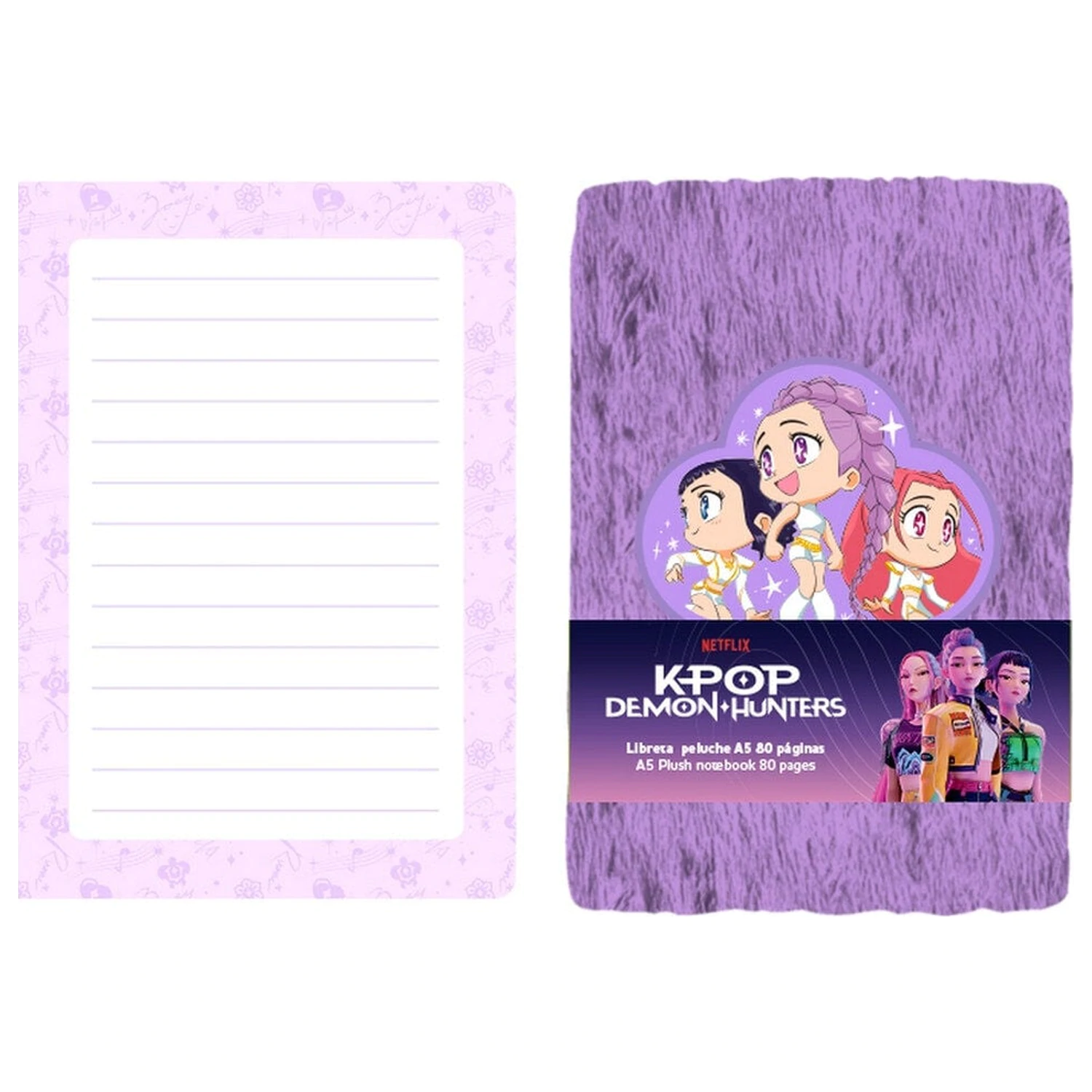 Kpop Demon Hunters Chibi A5 plush notebook product photo