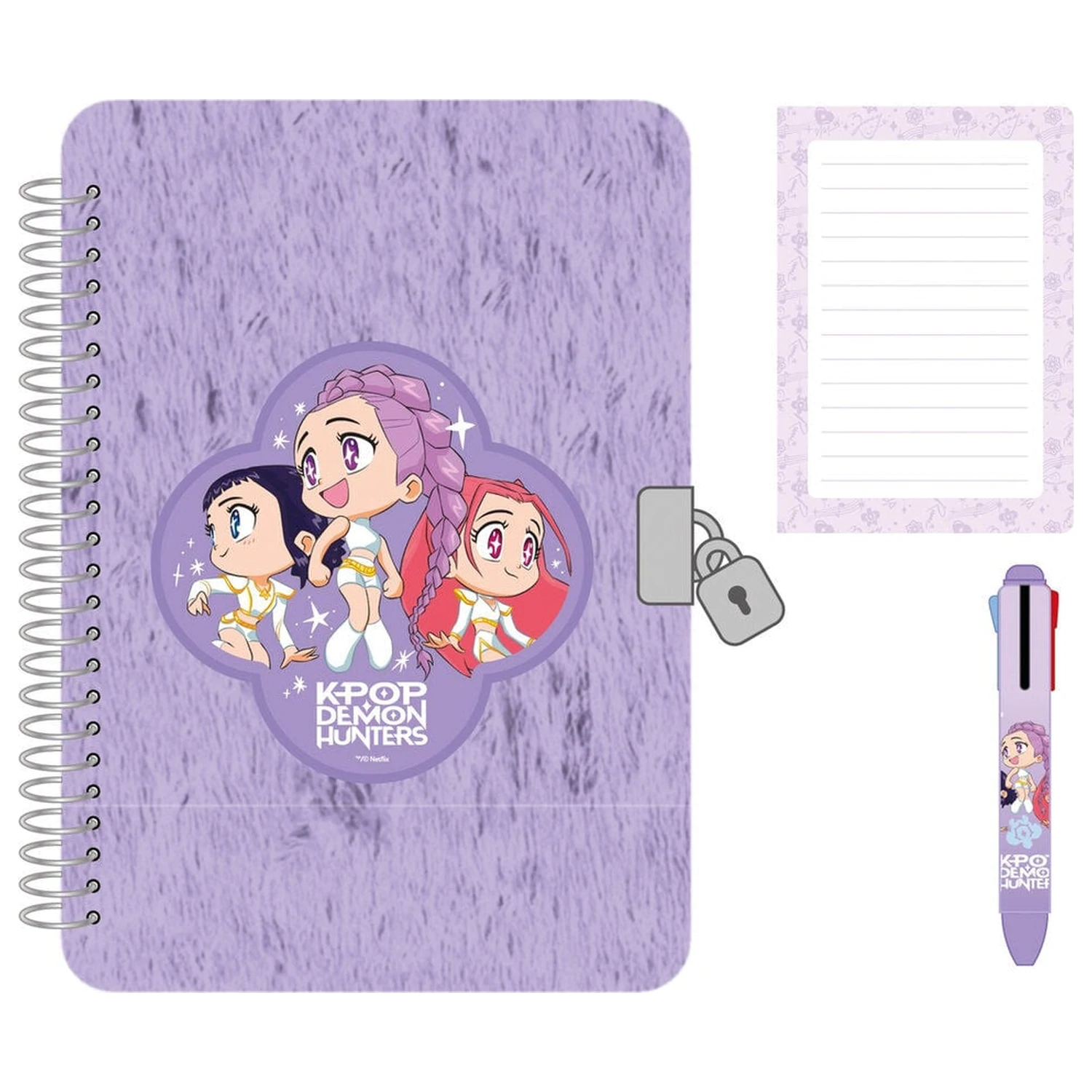 Kpop Demon Hunters Chibi diary set + 4-colour pen product photo