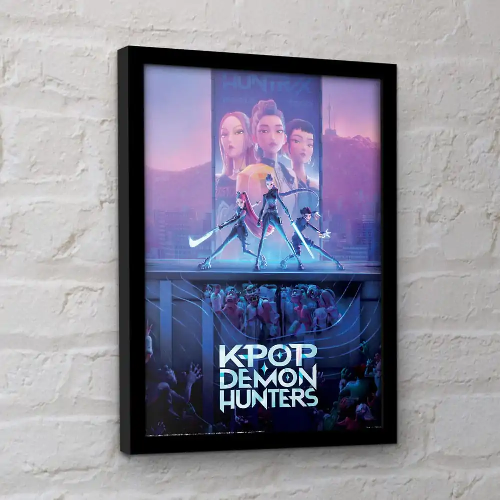 KPop Demon Hunters Collector Print Framed Poster Movie Key Art product photo