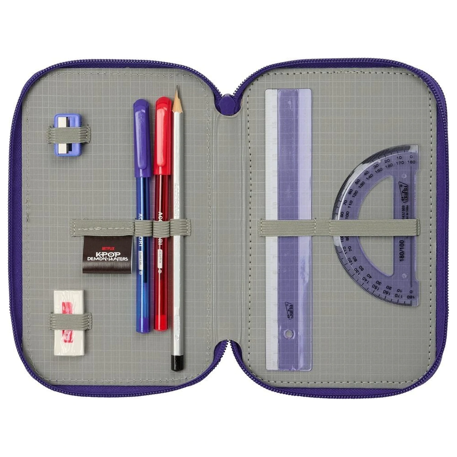 Kpop Demon Hunters Fighters triple pencil case 37pcs product photo
