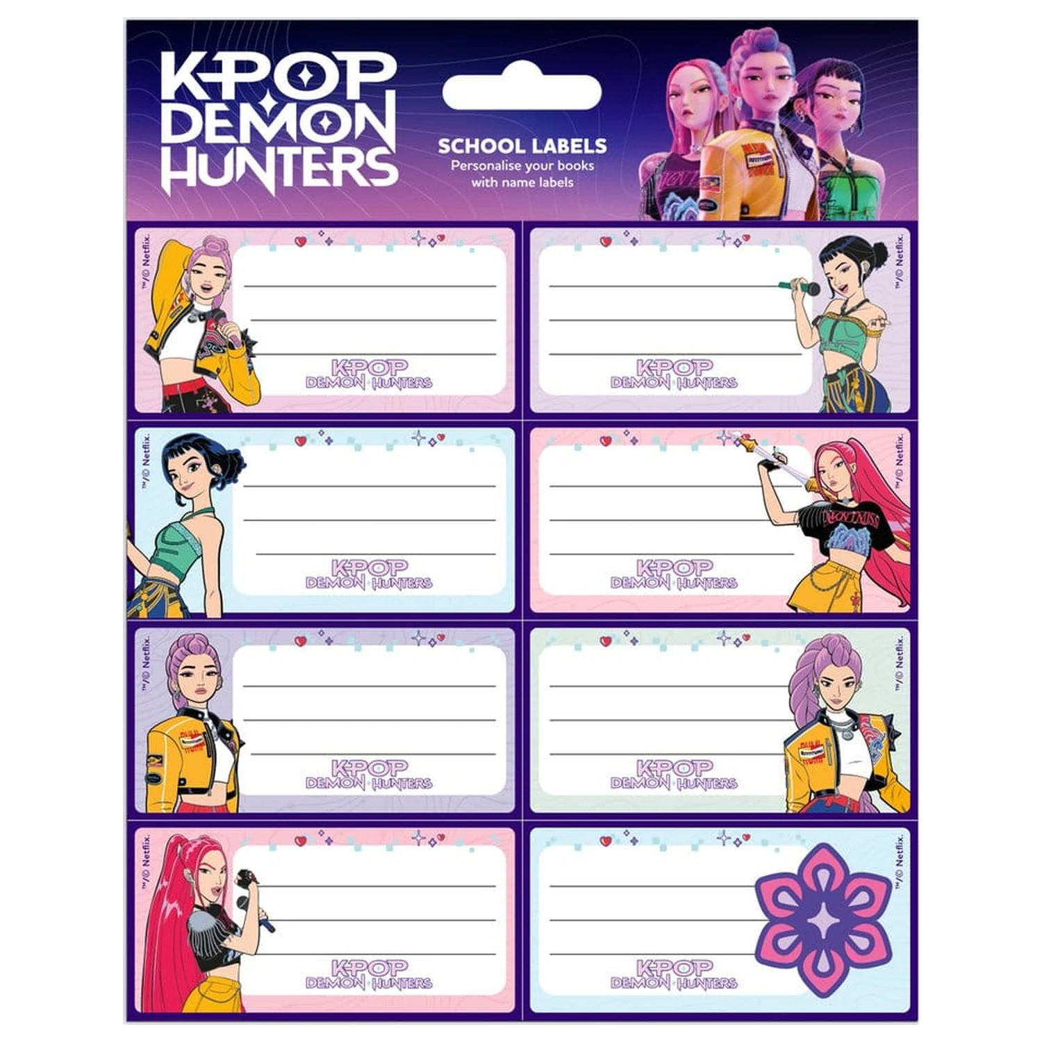 KPop Demon Hunters School Labels Hunter/X product photo