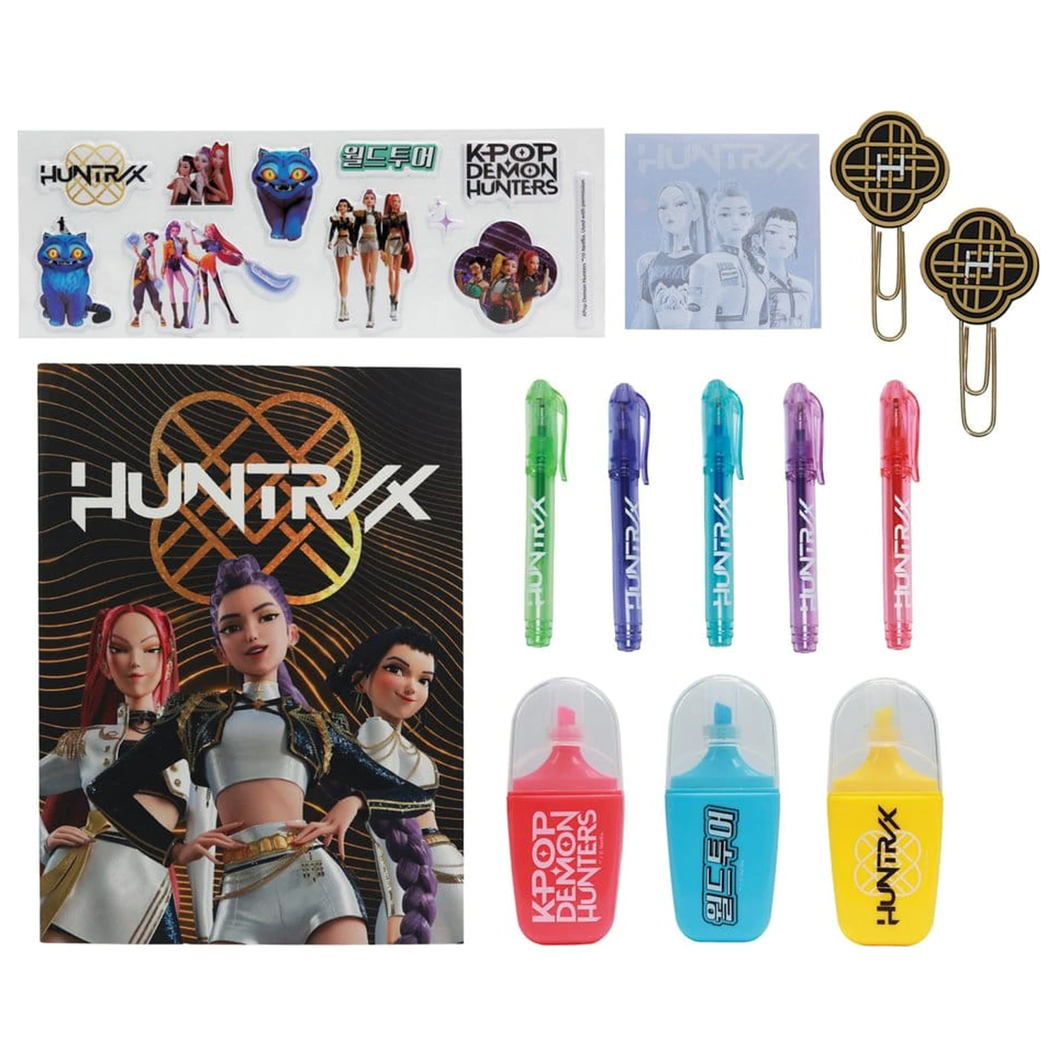 KPop Demon Hunters Stationery Set 10-Pack Golden product photo