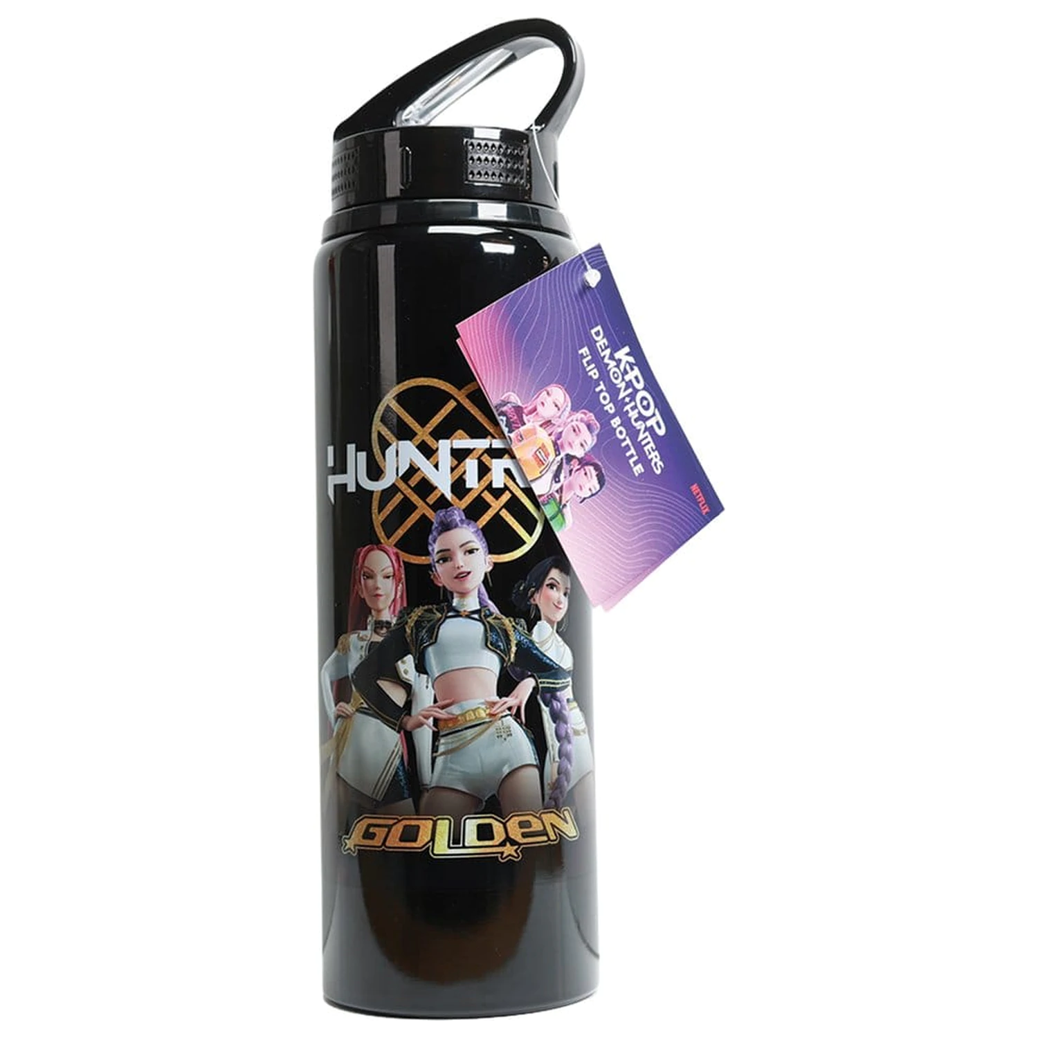 KPop Demon Hunters Flip Top Water Bottle Golden product photo