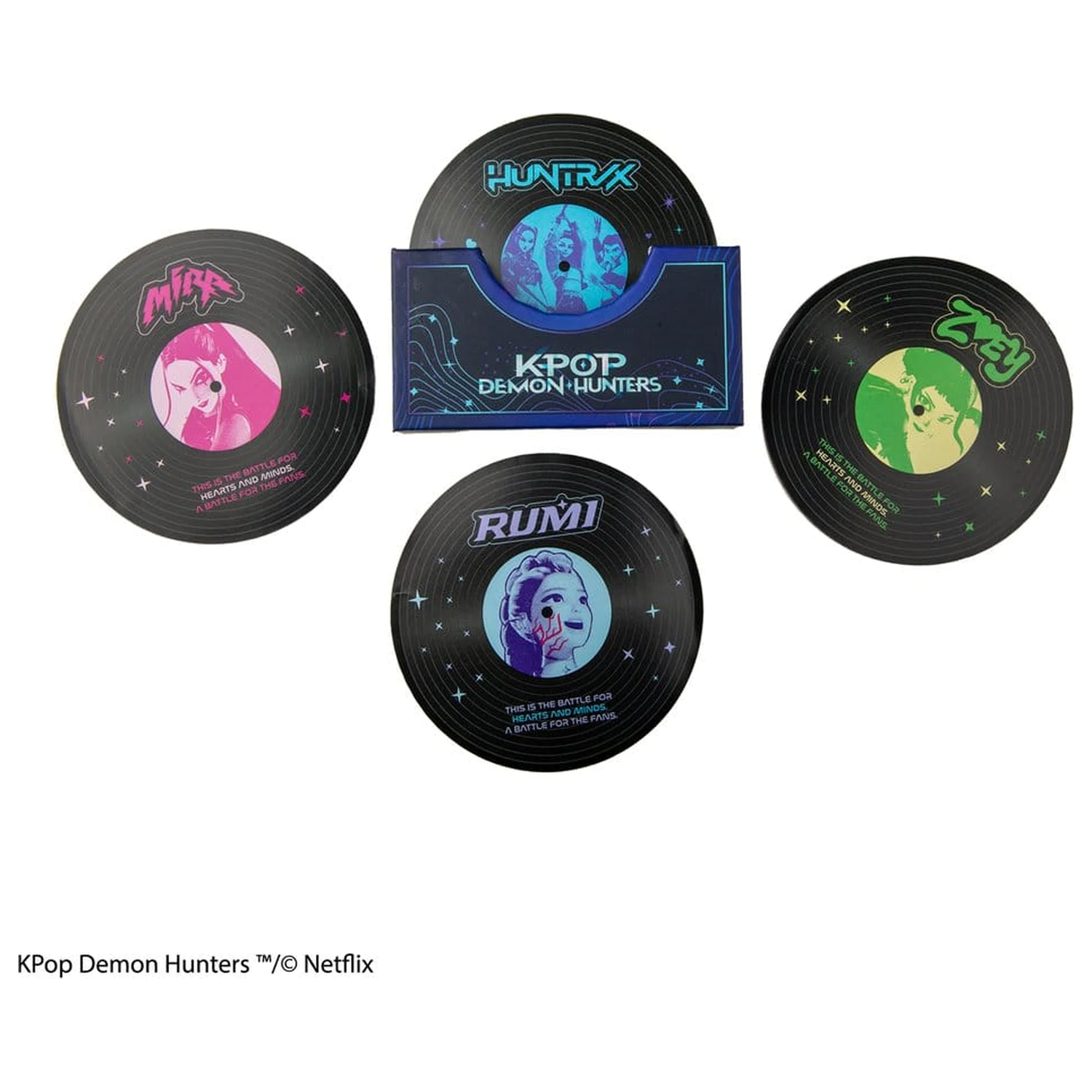KPop Demon Hunters Set of 4 Coasters Hunters & Demons Soundtrack product photo