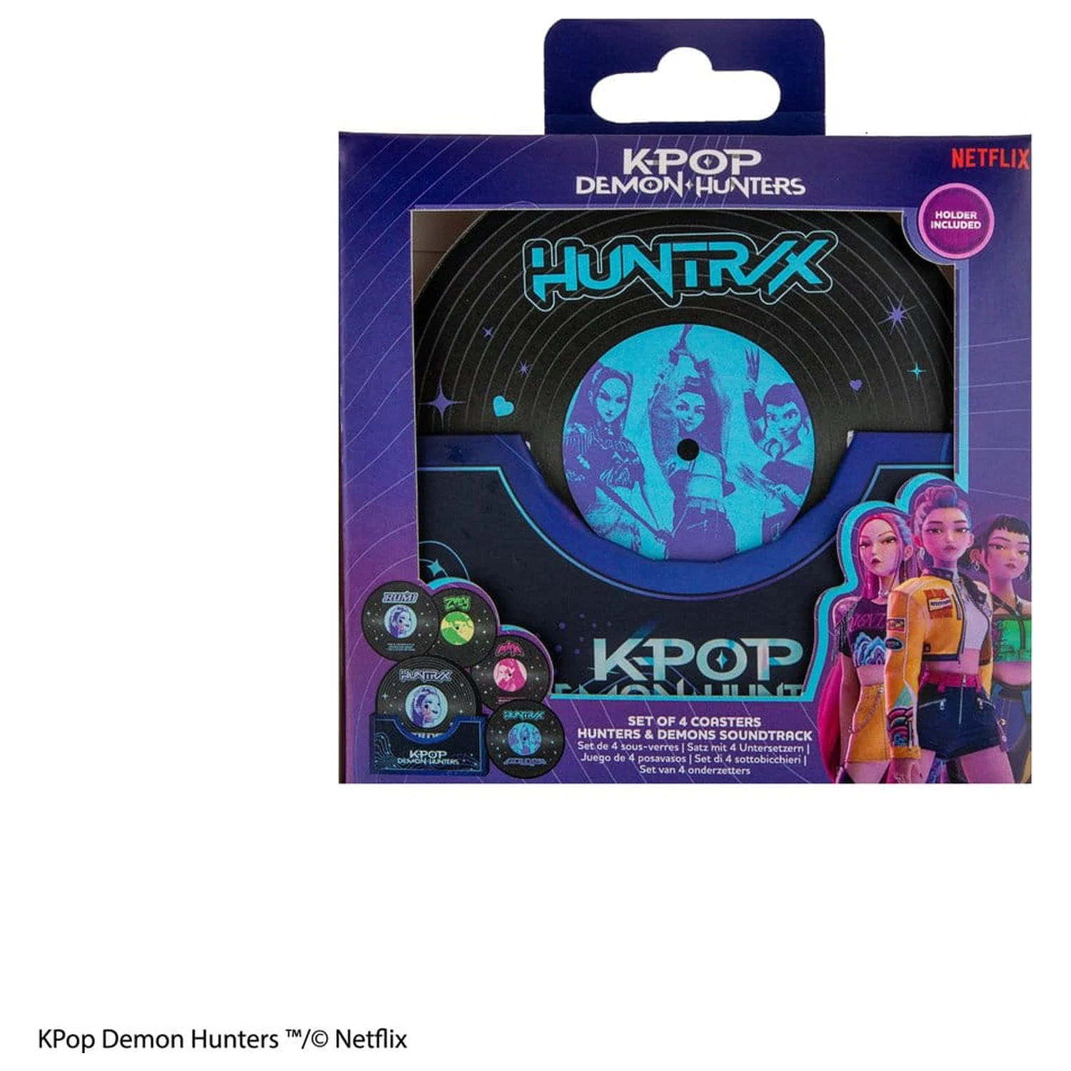 KPop Demon Hunters Set of 4 Coasters Hunters & Demons Soundtrack product photo