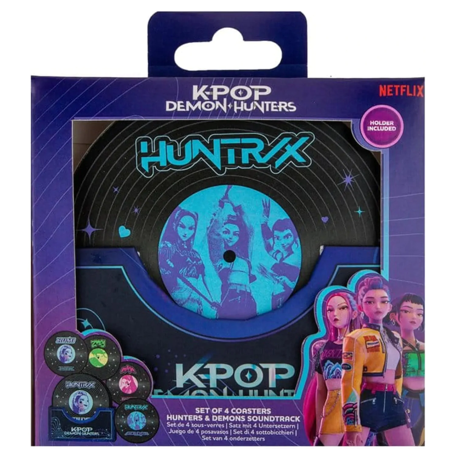 KPop Demon Hunters Set of 4 Coasters Hunters & Demons Soundtrack product photo