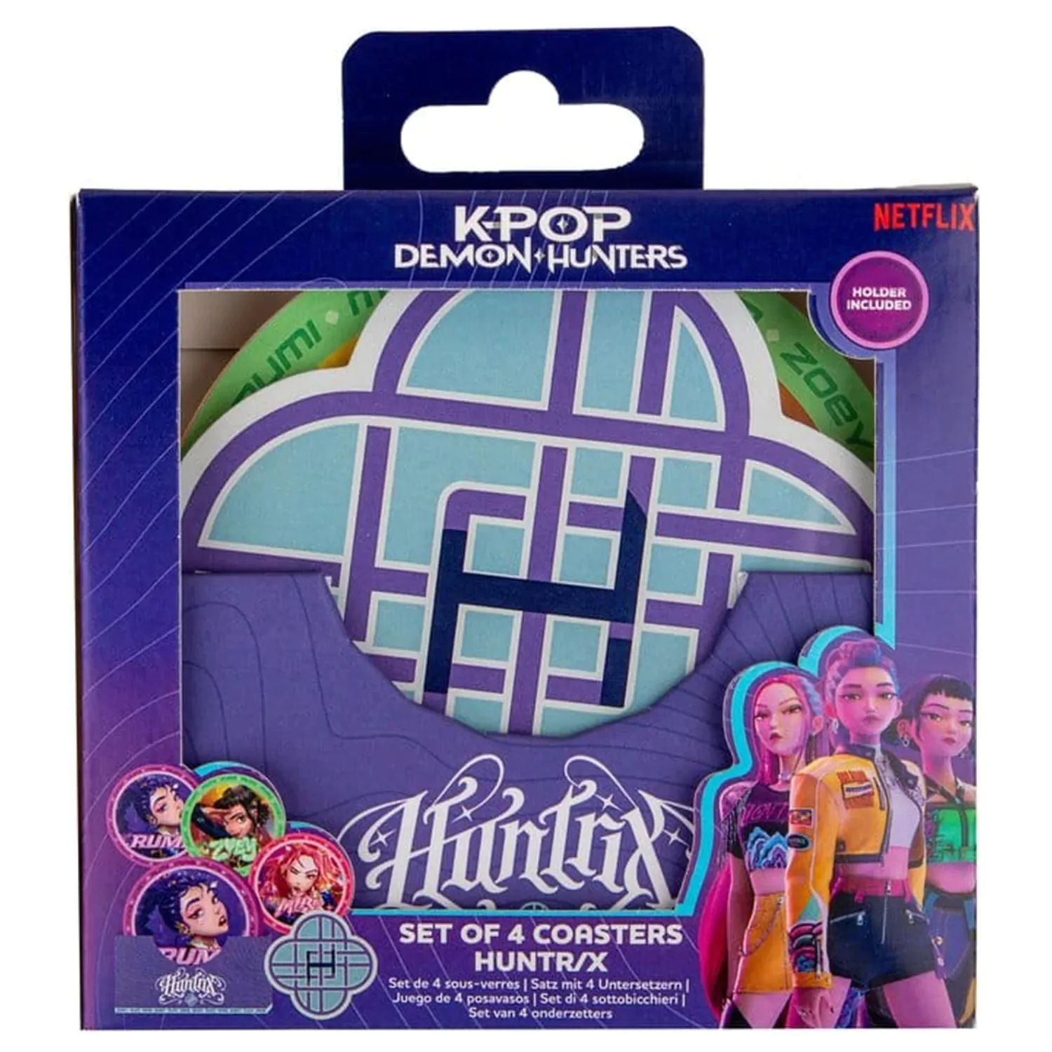 KPop Demon Hunters Set of 4 Coasters HUNTR/X product photo