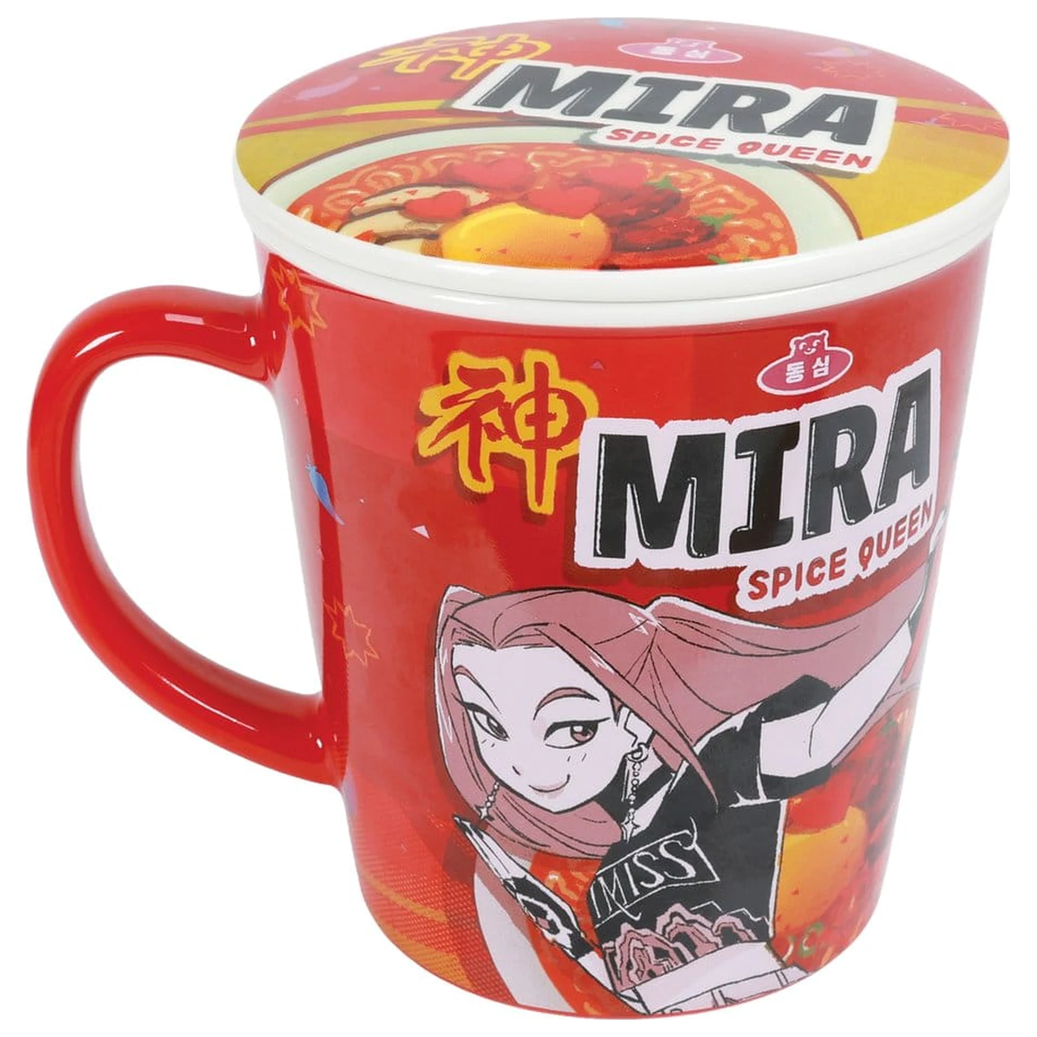 Kpop Demon Hunters Mug with lid Huntr/x Ramen product photo