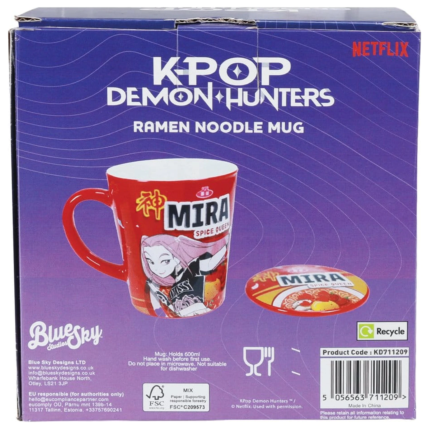 Kpop Demon Hunters Mug with lid Huntr/x Ramen product photo