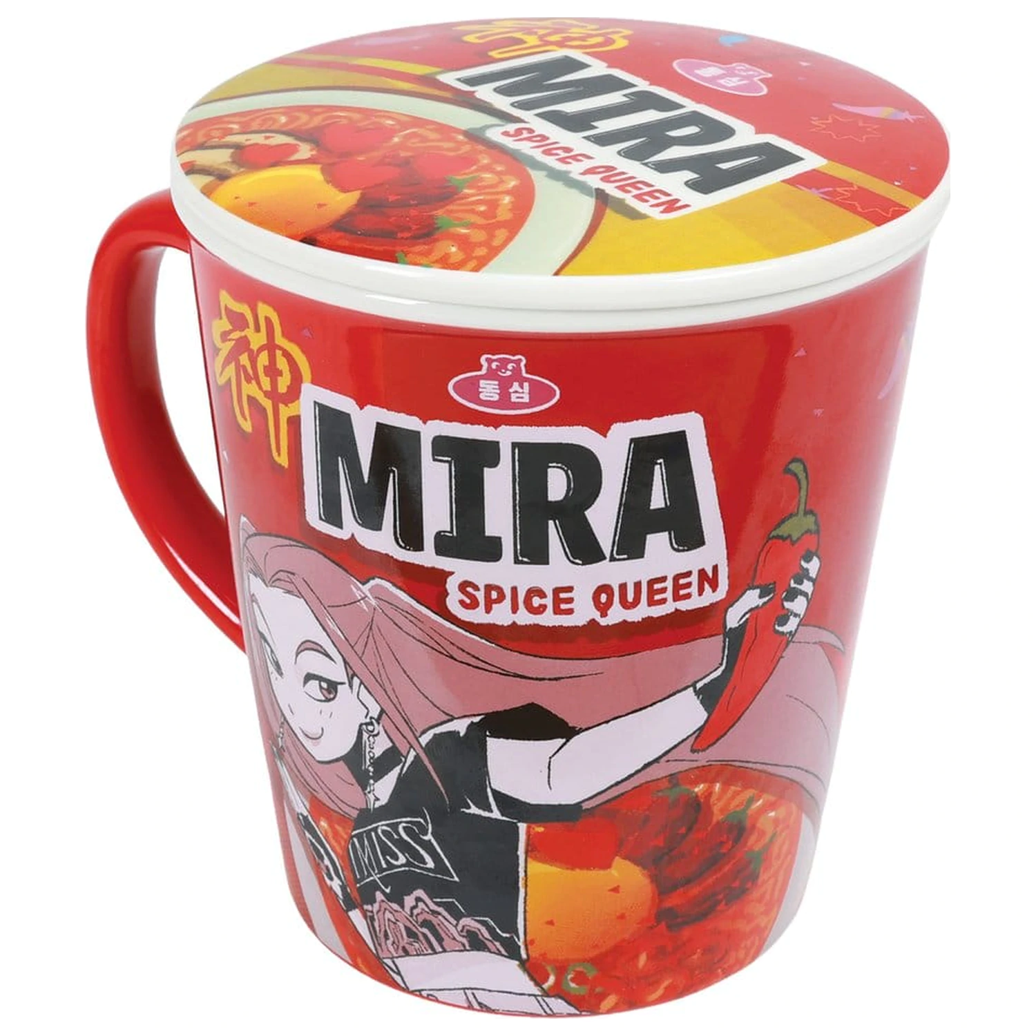 Kpop Demon Hunters Mug with lid Huntr/x Ramen product photo