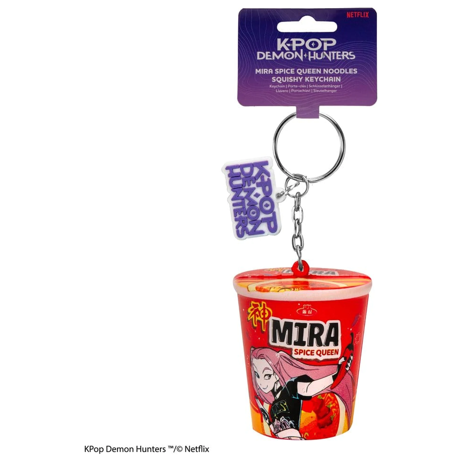 KPop Demon Hunters Squishy Keychain Mira Spice Queen Noodles product photo