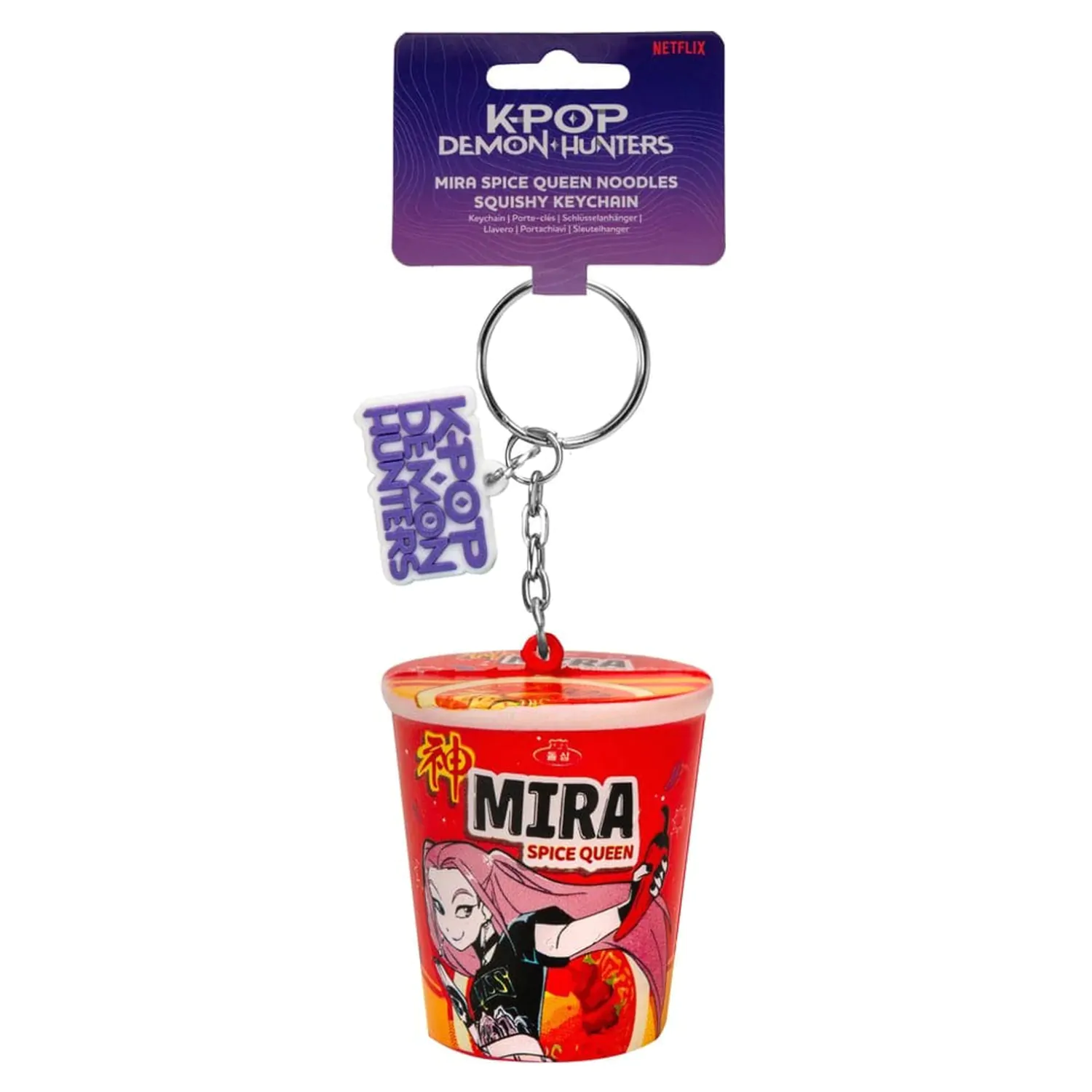 KPop Demon Hunters Squishy Keychain Mira Spice Queen Noodles product photo