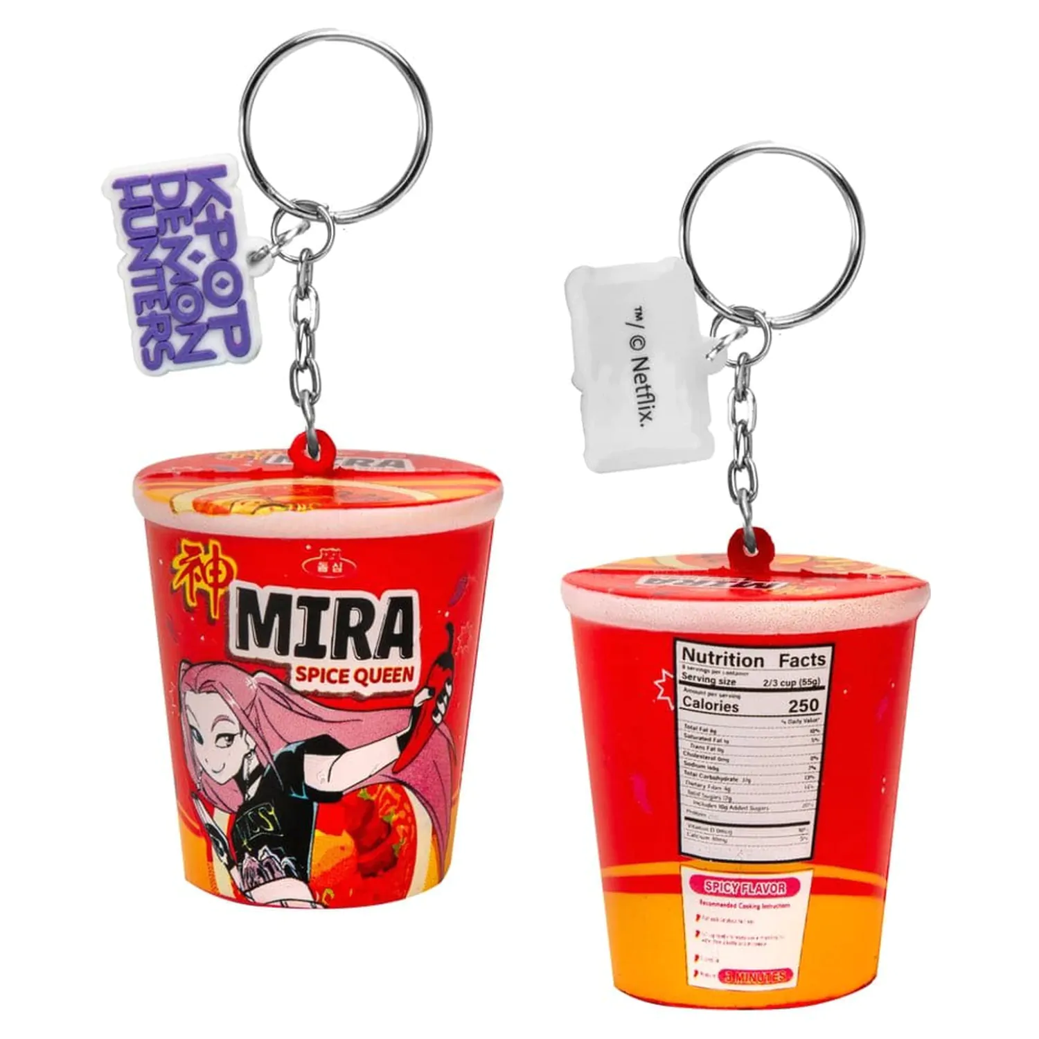 KPop Demon Hunters Squishy Keychain Mira Spice Queen Noodles product photo