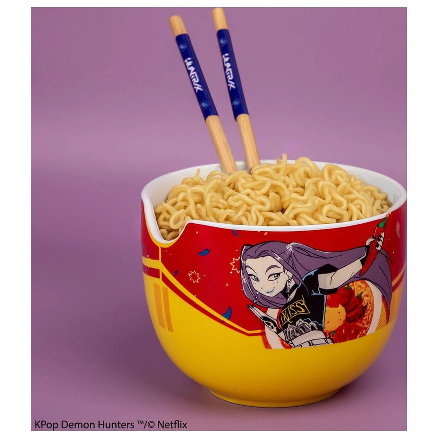 KPop Demon Hunters Ramen Bowl with Chopsticks Mira Spice Queen product photo