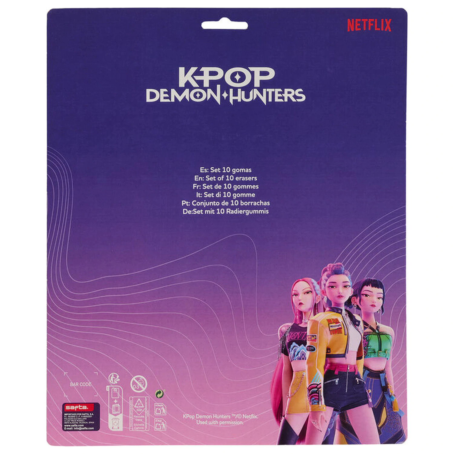 Kpop Demon Hunters erasers set product photo