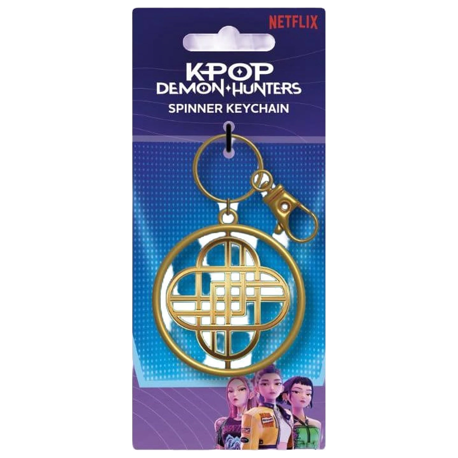 KPop Demon Hunters Spinner Keychain Golden product photo
