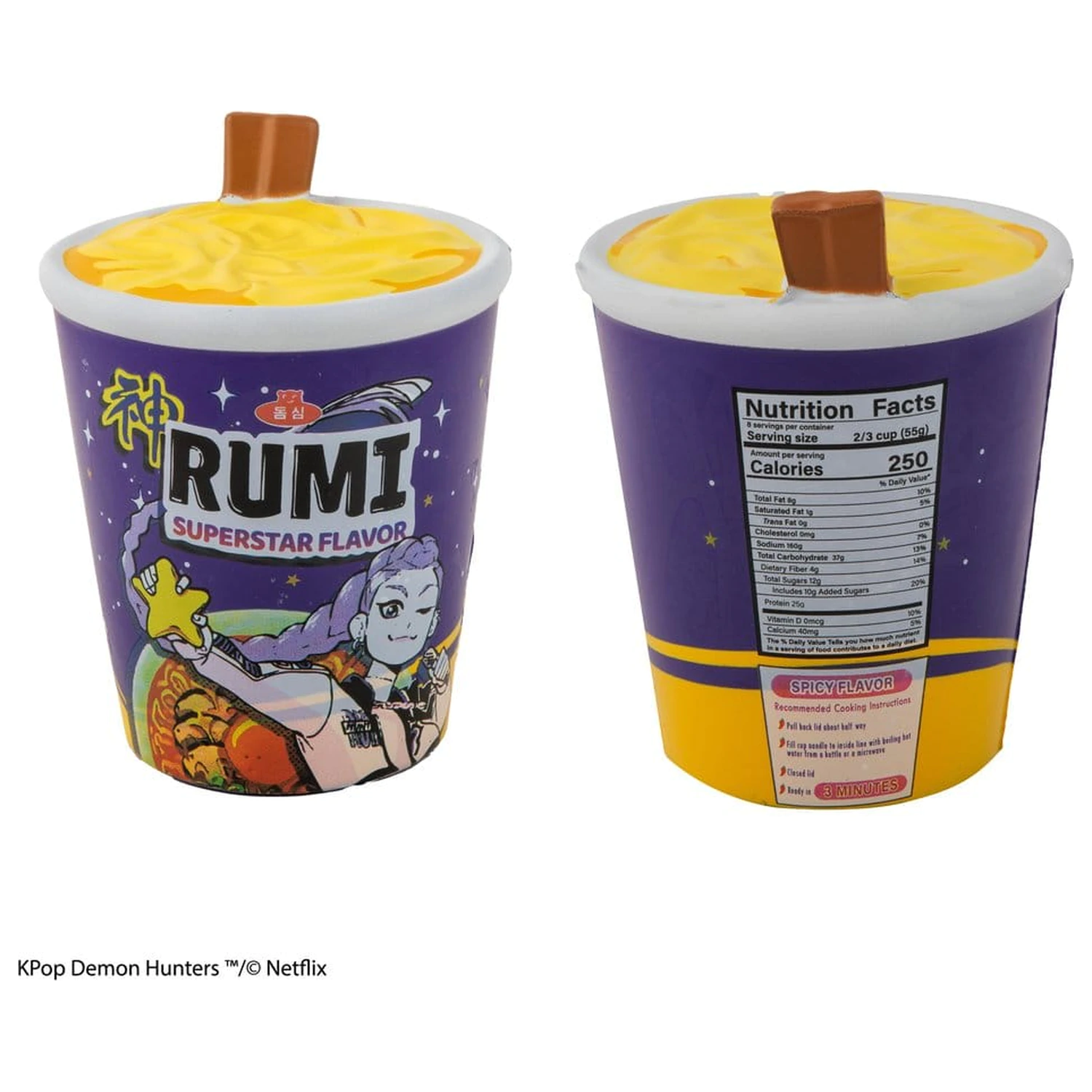 KPop Demon Hunters Squishy Anti Stress Figure Rumi Superstar Flavor Noodles product photo