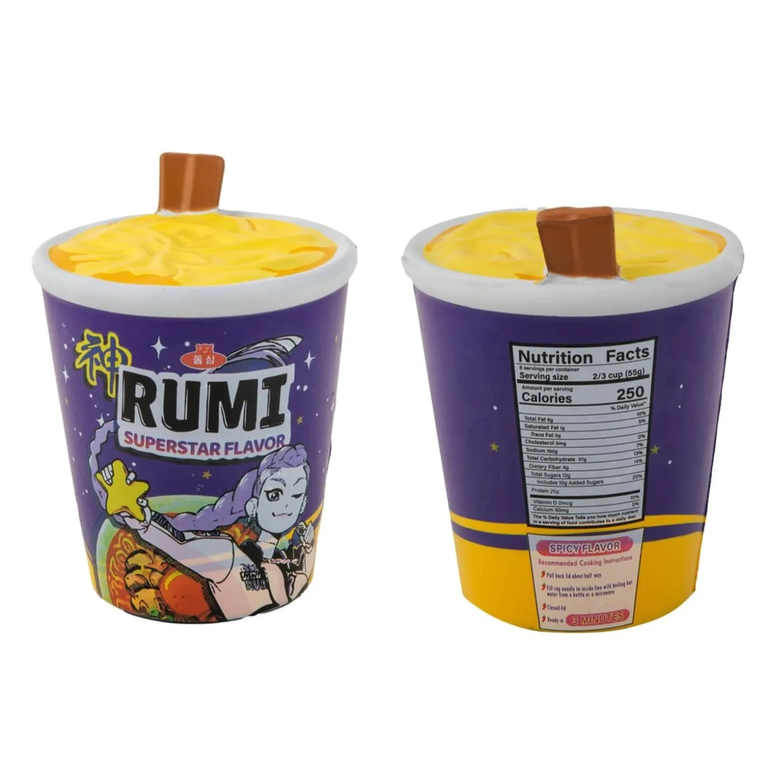 KPop Demon Hunters Squishy Anti Stress Figure Rumi Superstar Flavor Noodles product photo
